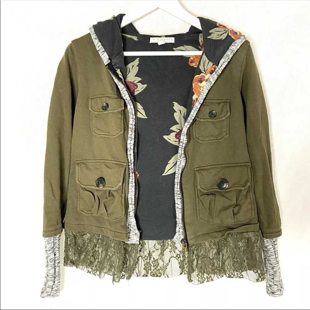 Scrapbook Zip Sweatshirt Hoodie Jacket XS - Picture 2 of 7